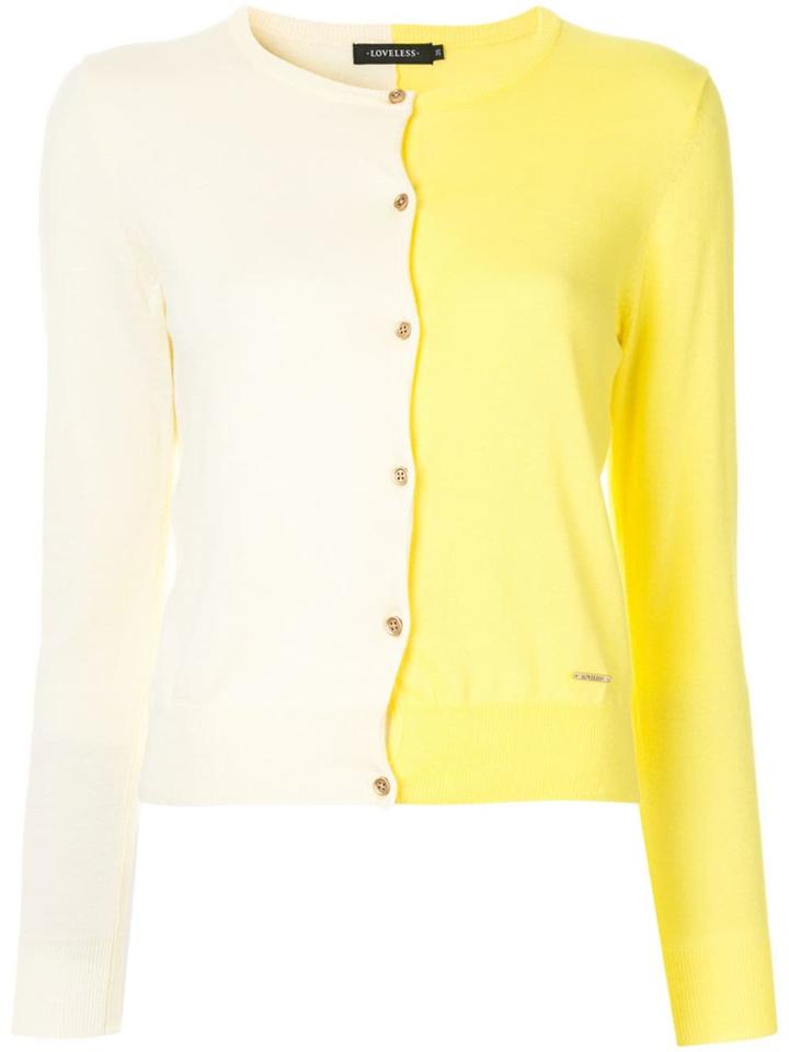 Loveless Contrast Cardigan - Yellow