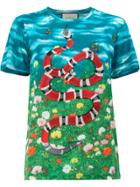 Gucci Sky And Garden Print T-shirt - Blue