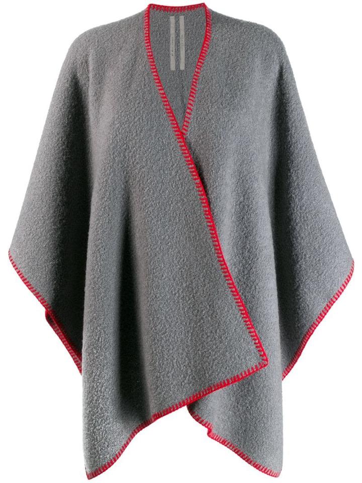 Rick Owens Red Trim Cape - Grey