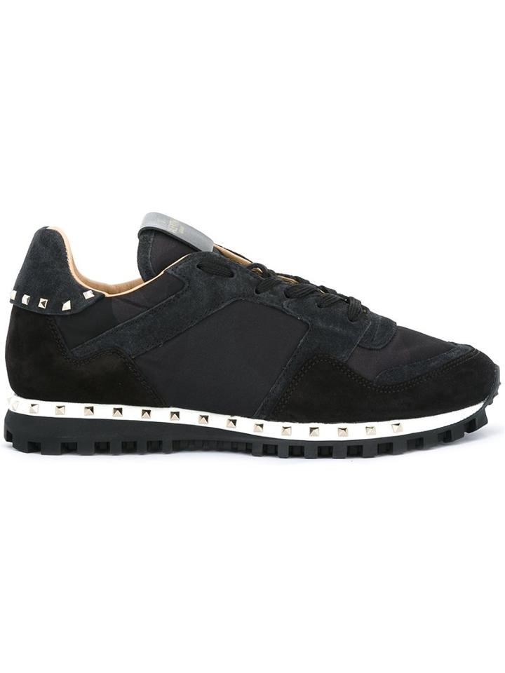 Valentino Panelled Studded Sneakers