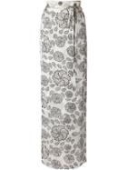 Ann Demeulemeester Circle Print Long Skirt, Women's, Size: 38, White, Silk