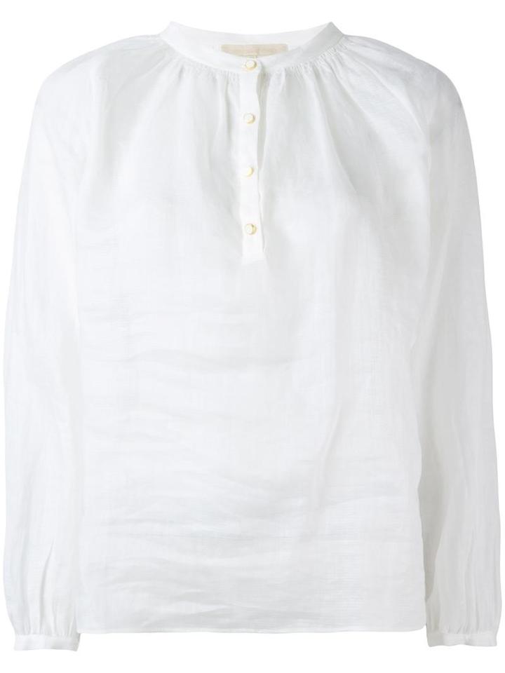 Vanessa Bruno Neck Plaket Blouse, Women's, Size: 34, White, Ramie