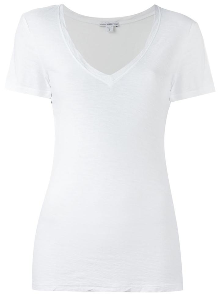 James Perse Scoop Neck T-shirt, Women's, Size: 0, White, Cotton