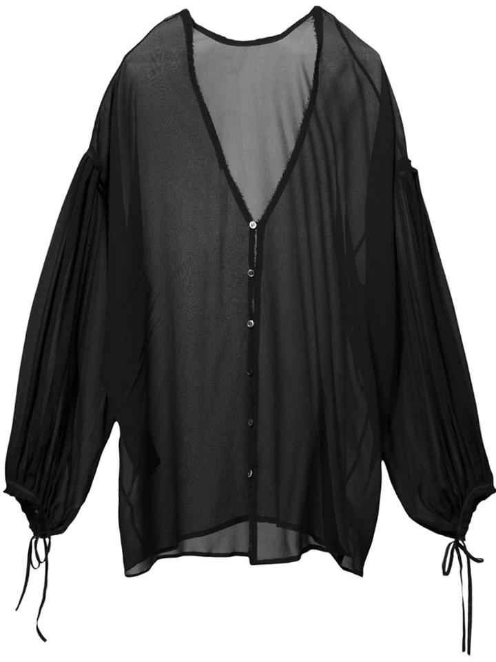 Isabel Benenato V-neck Blouse - Black