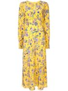 Les Reveries Floral Print Silk Dress - Yellow