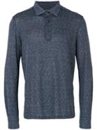 Ermenegildo Zegna Long Sleeve Polo Shirt - Blue