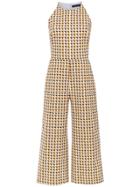 Andrea Marques Printed Cropped Jumpsuit - White