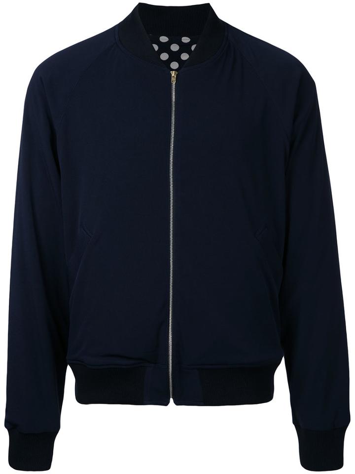 Soe - Reversible Bomber Jacket - Men - Polyester/triacetate - One Size, Blue, Polyester/triacetate