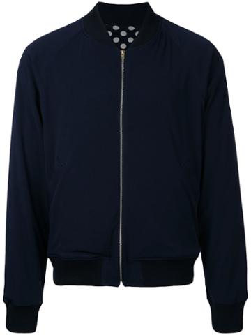 Soe - Reversible Bomber Jacket - Men - Polyester/triacetate - One Size, Blue, Polyester/triacetate
