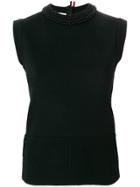 Thom Browne Jersey And Mesh Stitch Shell Top - Black