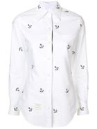 Thom Browne Anchor Embroidery Oxford Shirt - White