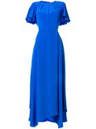 Dvf Diane Von Furstenberg Frill Sleeve Gown - Blue