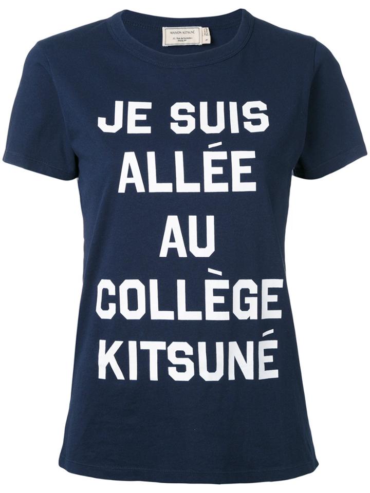 Maison Kitsuné Front Print T-shirt - Blue