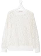 Nunzia Corinna Teen Lace Sweatshirt - White