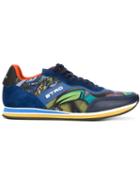 Etro Panelled Sneakers, Men's, Size: 39, Blue, Cotton/rubber/leather