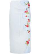 Vivetta Floral Embroidered Skirt - Blue