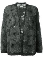 Brunello Cucinelli Tweed Cardigan, Women's, Size: Small, Grey, Polyurethane/polyamide/acrylic/wool