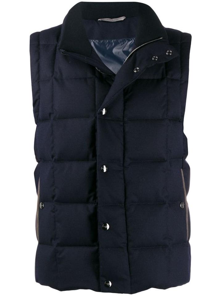 Canali Padded Sleeveless Gilet - Blue