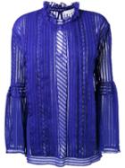 Iro Sheer Blouse, Women's, Size: 38, Blue, Cotton/polyamide/spandex/elastane