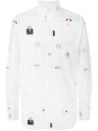 Thom Browne Multi-print Button-down Shirt, Men's, Size: 4, White, Cotton