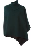 Marni Asymmetric Knitted Cape, Women's, Size: 44, Green, Polyamide/virgin Wool