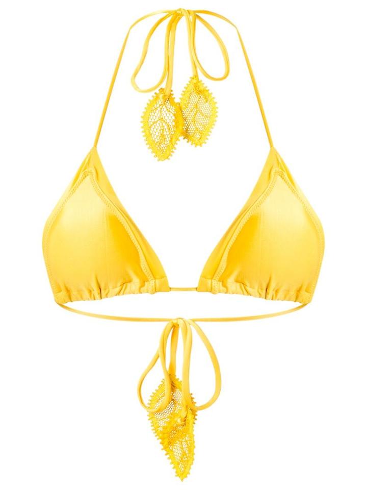 Martha Medeiros Triangle Bikini Top, Women's, Size: Medium, Yellow/orange, Polyamide/spandex/elastane