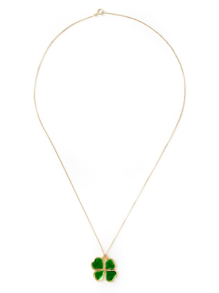 Aurelie Bidermann Mini 'clover' Necklace - Metallic