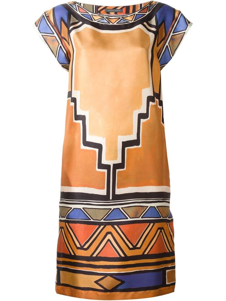 Alberta Ferretti Geometric Pattern Dress