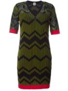 M Missoni Zigzag Intarsia Dress, Women's, Size: 46, Black, Cotton/acrylic/polyamide/wool