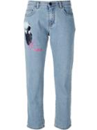 Fendi 'karlito' Jeans, Women's, Size: 44, Blue, Cotton/mink Fur/polyamide/spandex/elastane
