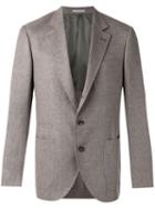 Brunello Cucinelli Pocket Front Blazer, Men's, Size: 50, Brown, Silk/linen/flax/cupro/wool