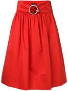 Boutique Moschino Belted Midi Skirt - Red