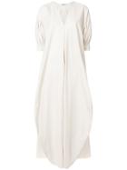 Jil Sander Ruched Sleeve Dress - Nude & Neutrals