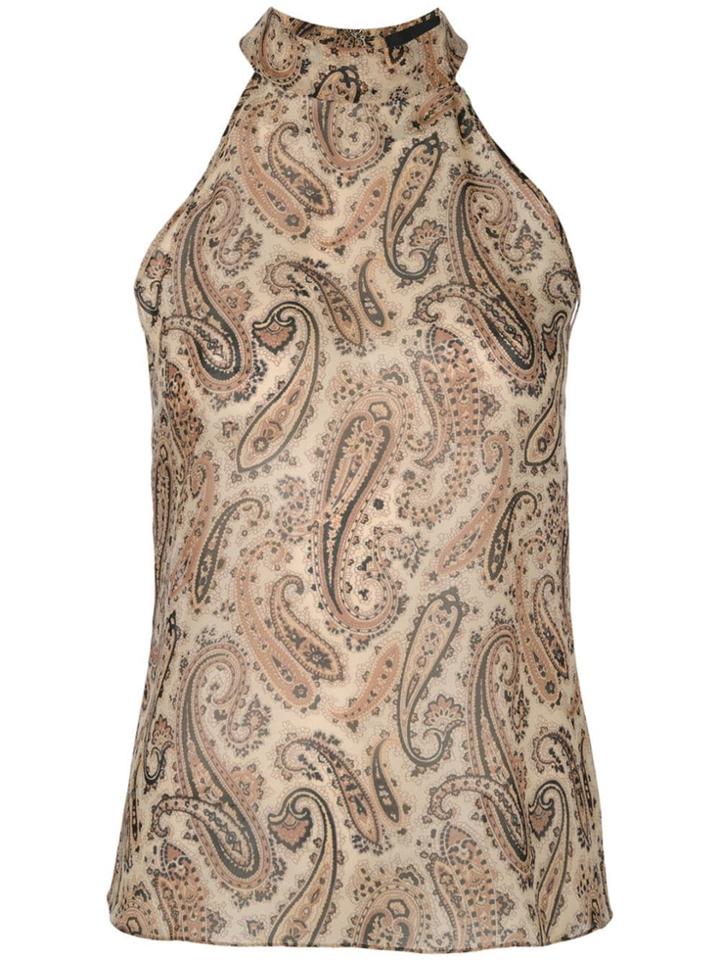 Nili Lotan Paisley Print Halterneck Top - Neutrals
