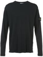 Stone Island - Logo Plaque Long Sleeve Top - Men - Cotton - L, Black, Cotton