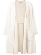 Dusan Patch Pockets Open Coat - Nude & Neutrals