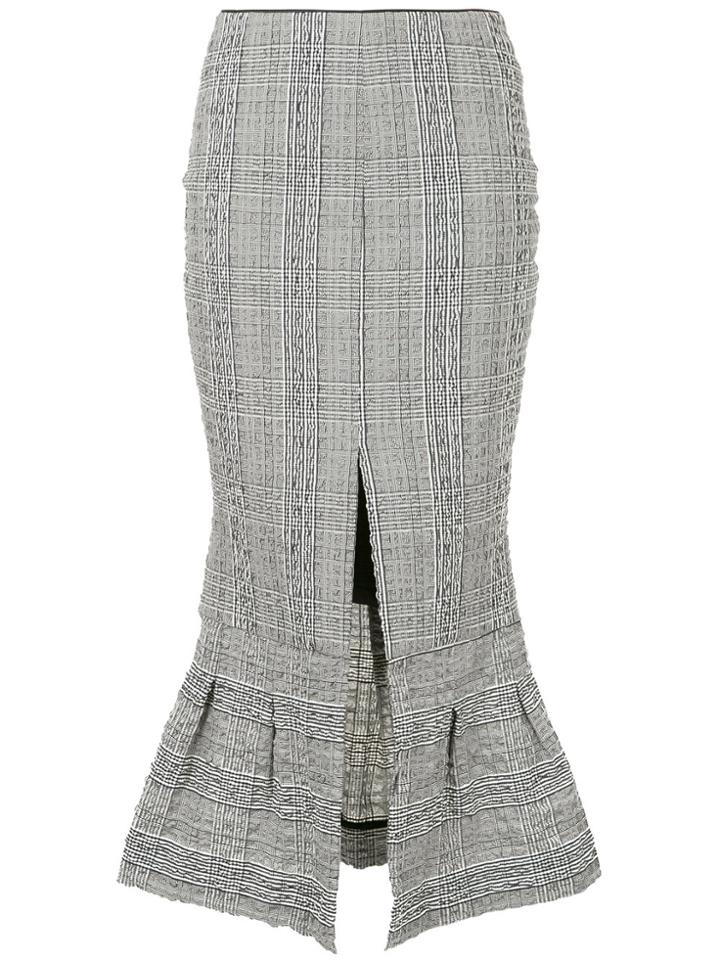 Christopher Esber Check Flared Slit Detail Skirt - Black
