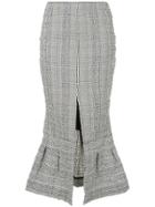 Christopher Esber Check Flared Slit Detail Skirt - Black
