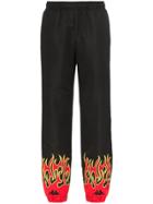 Charm's Fire Print Sweatpants - Black