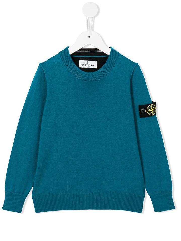 Stone Island Kids Crew Neck Jumper, Toddler Boy's, Size: 2 Yrs, Blue
