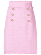Msgm Tweed Double-breasted Skirt - Pink