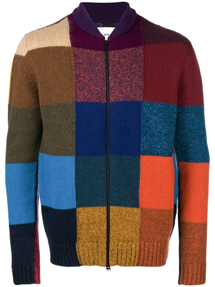 Etro Colour Block Zipped Sweater - Blue