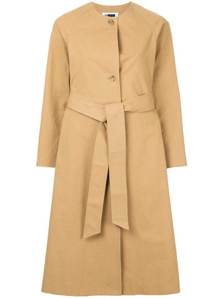 H Beauty & Youth Long Belted Coat - Brown