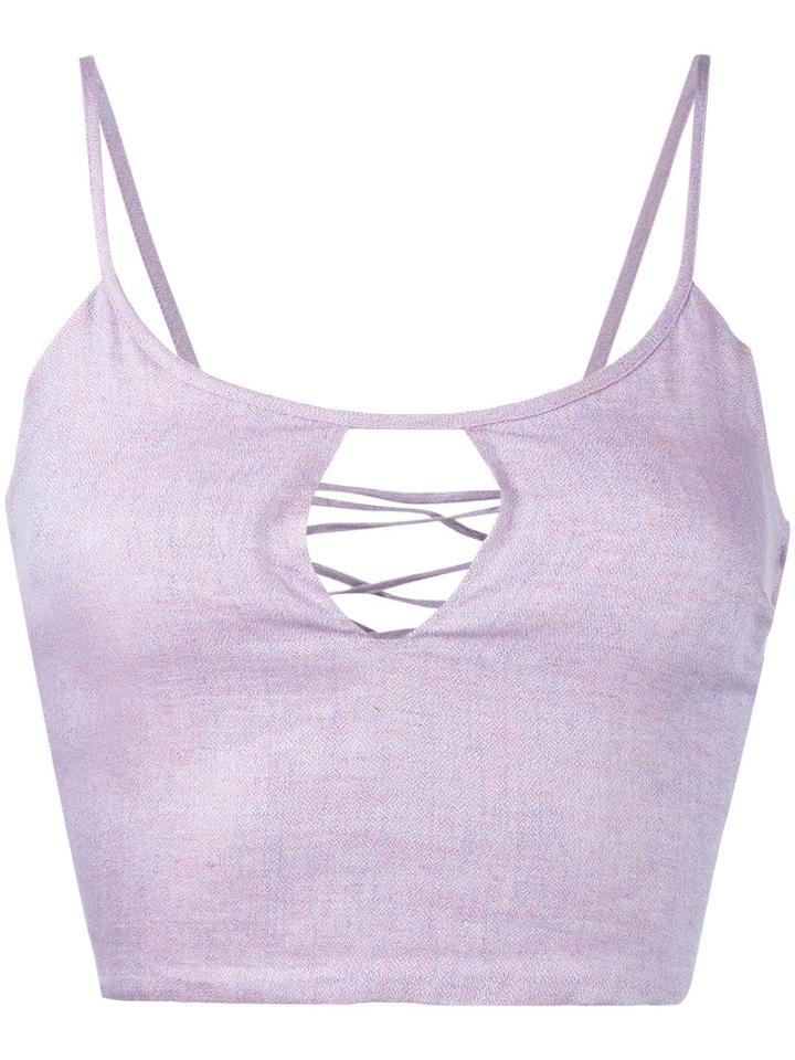 Maryam Nassir Zadeh - Fornaluk Tank Top - Women - Linen/flax - 2, Pink/purple, Linen/flax