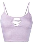 Maryam Nassir Zadeh - Fornaluk Tank Top - Women - Linen/flax - 2, Pink/purple, Linen/flax