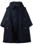 Diesel Black Gold Dislocated Fastening Oversized Coat, Blue, Wool/polyamide/polyester