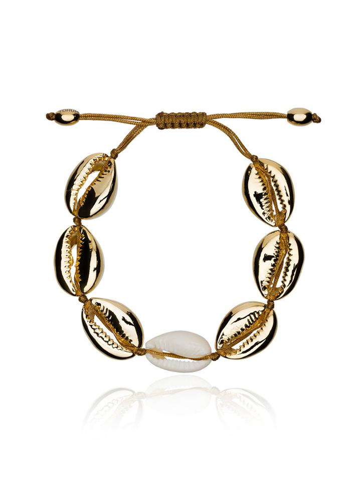 Tohum Large Puka Natural Shell Bracelet - Metallic
