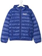 Armani Junior Teen Hooded Padded Jacket - Blue