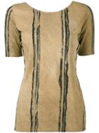 Uma Wang - Striped T-shirt - Women - Cotton - M, Black, Cotton