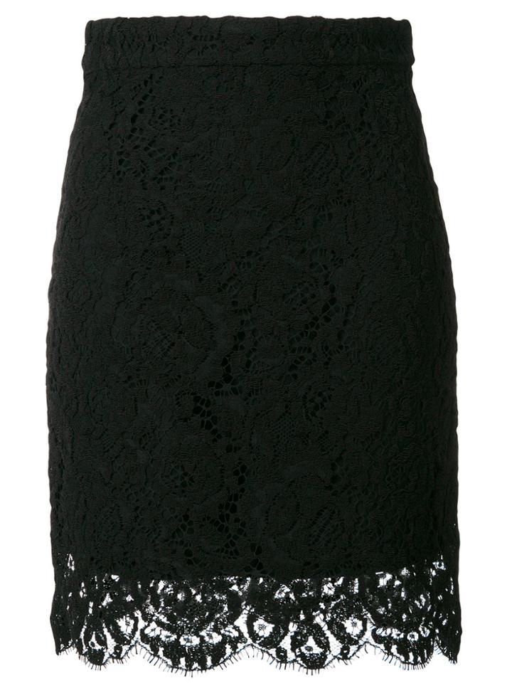 Proenza Schouler Lace-hem Fitted Skirt - Black